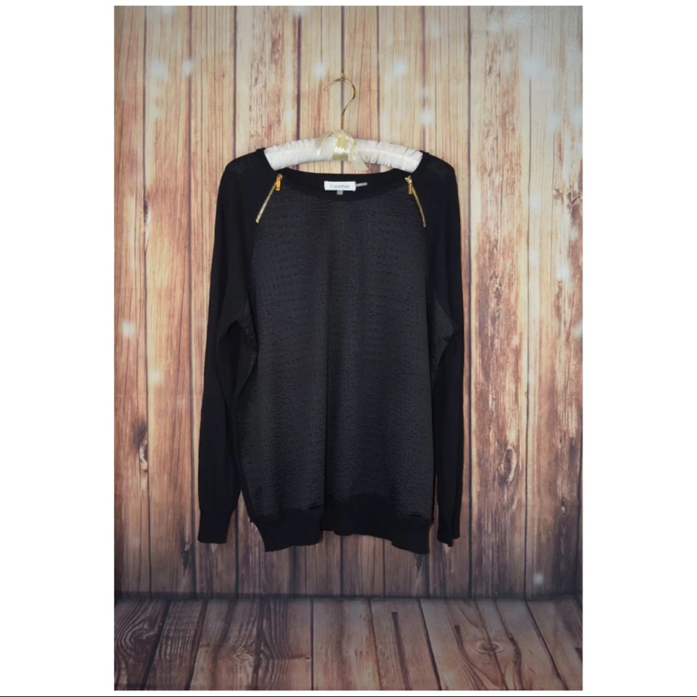 Calvin Klein Shoulder Zip Animal Print Sweater
